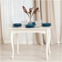 Стол для кухни обеденный TetChair CATERINA PROVENCE, бук, мдф, 100+30x70x75 см, Ivory white