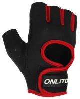 Перчатки для фитнеса ONLITOP, размер S, неопрен, цвет чёрный/красный