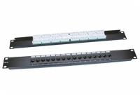 Hyperline PP3-19-16-8P8C-C5E-110D Патч-панель 19, 1U, 16 портов RJ-45, категория 5e, Dual 246054