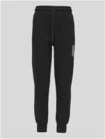 Школьные брюки джоггеры WBR, спортивный стиль, карманы, манжеты, размер 158, черный