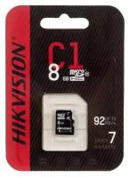 Hikvision Флеш карта microSDHC 8GB Hikvision HS-TF-C1(STD)/8G/ZAZ01X00/OD (без SD адаптера) R/W Speed 90/12MB/s