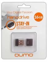 Флешка Qumo Nano 16 Гб usb 2.0 Flash Drive - чёрная