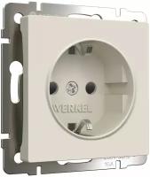 Розетка с заземлением и шторками Werkel W1171162 айвори матовый IP31