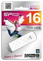 Флешка Silicon Power Ultima U03 16 ГБ, 1 шт., белый