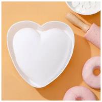 Форма для выпечки и муссовых десертов «Сердце», 15,5×15,5×5,5 см, цвет белый