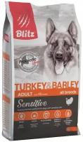 BLITZ SENSITIVE ADULT ALL BREEDS TURKEY & BARLEY для взрослых собак всех пород с индейкой и ячменем (2 кг)