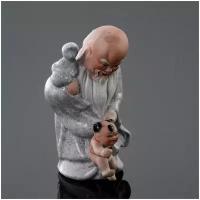 Статуэтка «Фукурокудзю, играющий с Карако», керамика, роспись, Китай, 1950-1980 гг