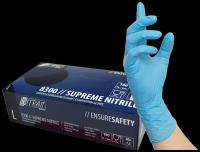 Перчатки нитриловые химостойкие NITRAS 8300 SUPREME Nitrile Ensuresafety, цвет: синий, размер L, 100 шт.(50 пар), Германия