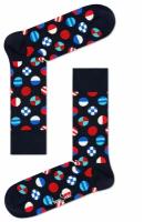 Носки Happy Socks, 4 пары, 4 уп., размер 41-46, мультиколор, черный