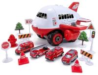 Детский транспортный самолет - конструктори с машинками, полицейская пожарная бригада, игрушечный воздушный транспорт, подарок для девочек и мальчиков
