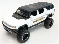 Машинка Hummer EV 1:24 металлическая, свет, звук, цвет белый/черный