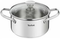 Кастрюля с крышкой Tefal Cook Eat B9214374, 2,2л, 18см, мерная шкала, нержавеющая сталь, для всех типов плит