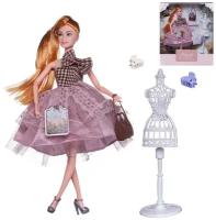 Кукла ABtoys "Летний вечер" в платье с двухслойной ажурной юбкой, светлые волосы 30см PT-01634