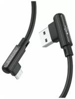 Кабель Micro-USB 1 метр 2.4А, для зарядки телефона, с угловым коннектором