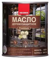 Масло NEOMID Масло для дерева NEOMID Premium с натуральным воском под колеровку / Для террас, фасадов, мебели, пола, тик, 2 л