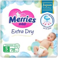 Merries подгузники Extra Dry S, 4-8 кг