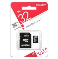 Карта памяти MicroSD 32 Гб + адаптер / SD карта SmartBuy High Speed 32GB Class 10 SB32GBSDCL10-01LE (Карта памяти микро СД для телефона, фотоаппарата)