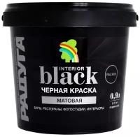 Краска Радуга Black для стен и потолков черная 0,9 л