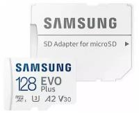 Карта памяти MicroSD 128GB Samsung Class 10 Evo Plus U1 (R/W 130 MB/s) + SD адаптер