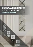 Зеркальная плитка ДСТ, панно на стену 21.2х190.9 см, цвет графит, форма треугольник 15х15 см