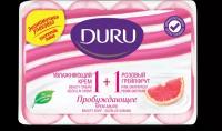 DURU Крем-мыло кусковое Soft sensations 1+1 Розовый грейпфрут, 4 шт., 80 г