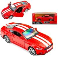 Машинка металлическая Uni-Fortune RMZ City серия 1:32 Ford Mustang GT 2015 with Strip инерционная, цвет красный, двери открываются 554029C-RD