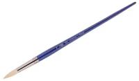 Кисть ГАММА Манеж синтетика, круглая, длинная ручка, №16, 1 шт., блистер, синий