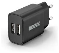 Сетевое зар./устр. Wiiix UNN-1-2-03 2.4A 2xUSB универсальное черный