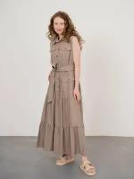 Льняное женское летнее платье Модный дом Виктории Тишиной, Адель капучино, размер L (50-52)