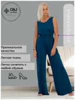 Женская пижама O&J Leontevy Production с брюками палаццо, размер 42–52/175L, цвет бирюзовый