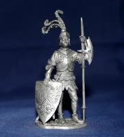 Коллекционная оловянная миниатюра, солдатик в масштабе 54мм( 1/32)Европейский рыцарь, 15 век
