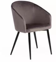 Кресло TetChair LA FONTAIN (mod. 004)вельвет/металл, 60 х 57 х 84 см, серый (HLR 24)/черный