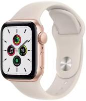 Apple Watch SE (2021), 44 мм, золотистый алюминий, спортивный ремешок цвета 