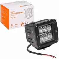 Фара светодиодная квадратная, 6 LED рассеяный свет, 18W, (82х75х75) 12/24V (ALED010) AIRLINE