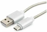 Кабель Cablexpert USB 2.0 AM/microB, серия Gold, длина 0.5 м, серебро, блистер, CC-G-mUSB02S-0.5M 16205388