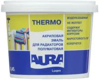 Эмаль для радиаторов Aura Luxpro Thermo база А белая полуматовая акриловая 0,45 л