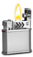 Автоматическая бензиновая металлическая зажигалка (серебро) / Фитиль и кремень в комплекте