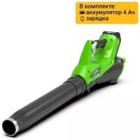 Воздуходув аккумуляторный Greenworks G40ABK4, 40V, с 1хАКБ 4 А. ч и ЗУ 2400807 UB