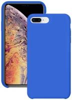 Силиконовый чехол для Apple iPhone 7 Plus / Apple iPhone 8 Plus / Silicone Case на Айфон с бархатистым покрытием внутри, Синий