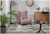 Кресло Людвиг, бледно-розовый (Velutto/Supreme 11)/коричневый (Поларис Браун)