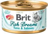 Влажный корм для кошек Brit Fish Dreams Тунец и лосось, 80 г