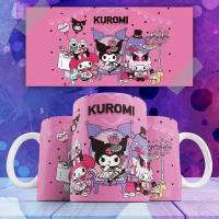 Кружка Хэллоу Китти Куроми Hello Kitty Kuromi детская, на подарок, с принтом 330 мл