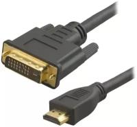 Кабель HDMI(m) - DVI(m) 3.0м Cablexpert, 19M/19M, позол. контакт, экран, черный (CC-HDMI-DVI-10)