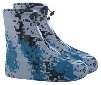 Бахилы многоразовые для обуви, цвет пиксели, размер 41-42 (XL) защита от воды, дождевик для обуви, чехлы на замке