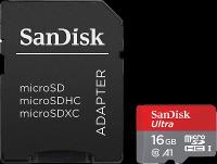 SanDisk Карта памяти SanDisk Ultra UHS-I MicroSD 16 ГБ class 10 (с адаптером)