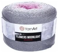 Пряжа YARNART FLOWERS MOONLIGHT, Серый-розовый (внутри - 3293, 53% хлопок, 43% полиакрил, 4% металлик, 2 мотка, 260 г, 1000 м