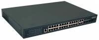 Коммутатор Управляемый L2 PoE коммутатор Gigabit Ethernet на 24 RJ45 PoE + 4 x GE Combo Uplink, до 30W на порт, суммарно до 400W