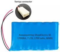 Аккумулятор ShopElectro SE1700АА, 7.2 В, 1700 мАч/ 7.2 V, 1700 mAh, NiMH, с коннектором Tamiya (1)