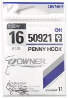 Owner Крючок OWNER 50921 PENNY HOOK BC (Размер # 16; 11шт Black Chrome)