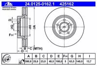 Тормозной диск передний ATE 24.0125-0162.1 для Ford Focus, Ford Focus C-Max, Ford C-Max, Volvo S40